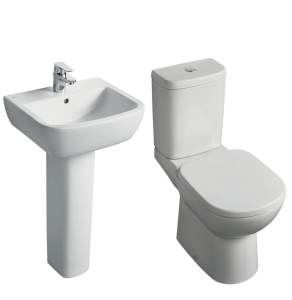 Ideal Standard Tempo Value Suite Close Coupled Toilet 1 Tap Hole Basin White IS10006