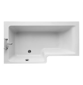 Ideal Standard Concept L-Shaped Shower Bath 1500mm X 700mm/850mm Left Handed 0 Tap Hole - E049501 - E049501 IS10341