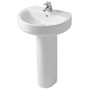 Ideal Standard Concept Sphere Basin and Full Pedestal 550mm Wide 1 Tap Hole IS10218