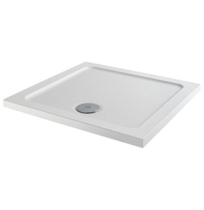MX Elements Flat Top Square Anti-Slip Shower Tray with Waste 900mm x 900mm - White - ASSCO ASSCO
