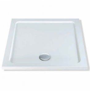 MX Elements Flat Top Square Shower Tray with Waste 800mm x 800mm - White - SBU SBU
