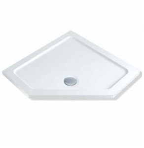 MX Elements Modern Pentagonal Flat Top Shower Tray with Waste 900mm x 900mm - White - UAN UAN