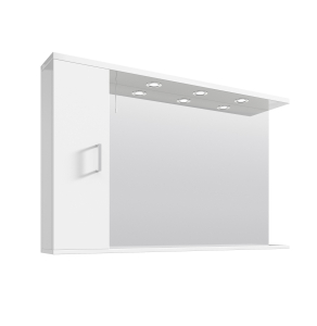 Nuie Mirrored Bathroom Cabinet Mayford 750mm Height x 1200mm Wide White - Left Handed - PRC117 PRC117