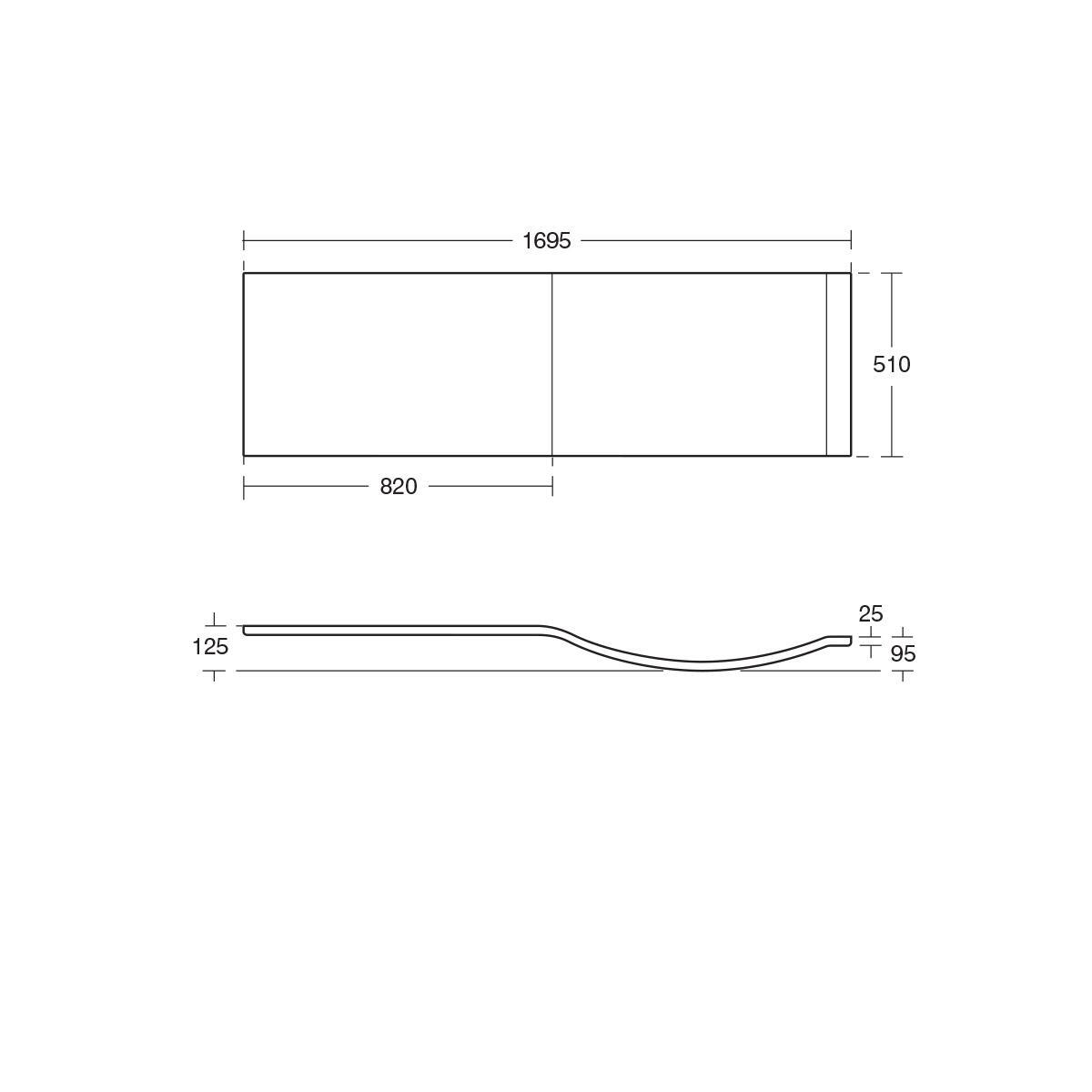 Ideal Concept Arc Modern 1700mm Front Panel - E256901