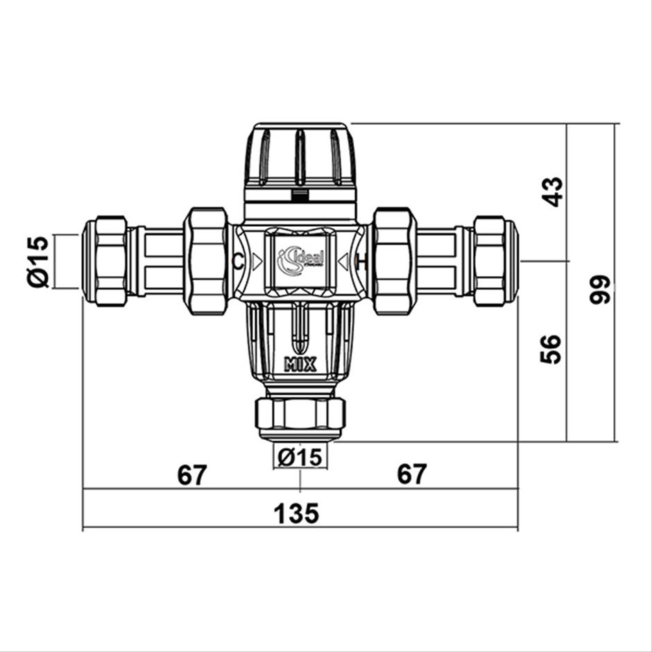 Ideal Standard TMV Thermostatic Mixing Valve 15mm - A5900AA