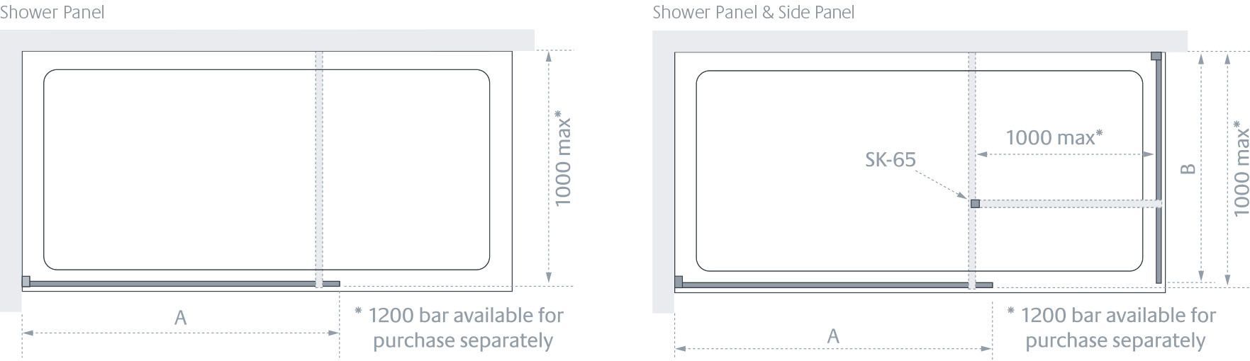Lakes Cannes Walk-In 800mm x 2000mm Wetroom Shower Panel - 8mm Clear Glass - LK810-080S