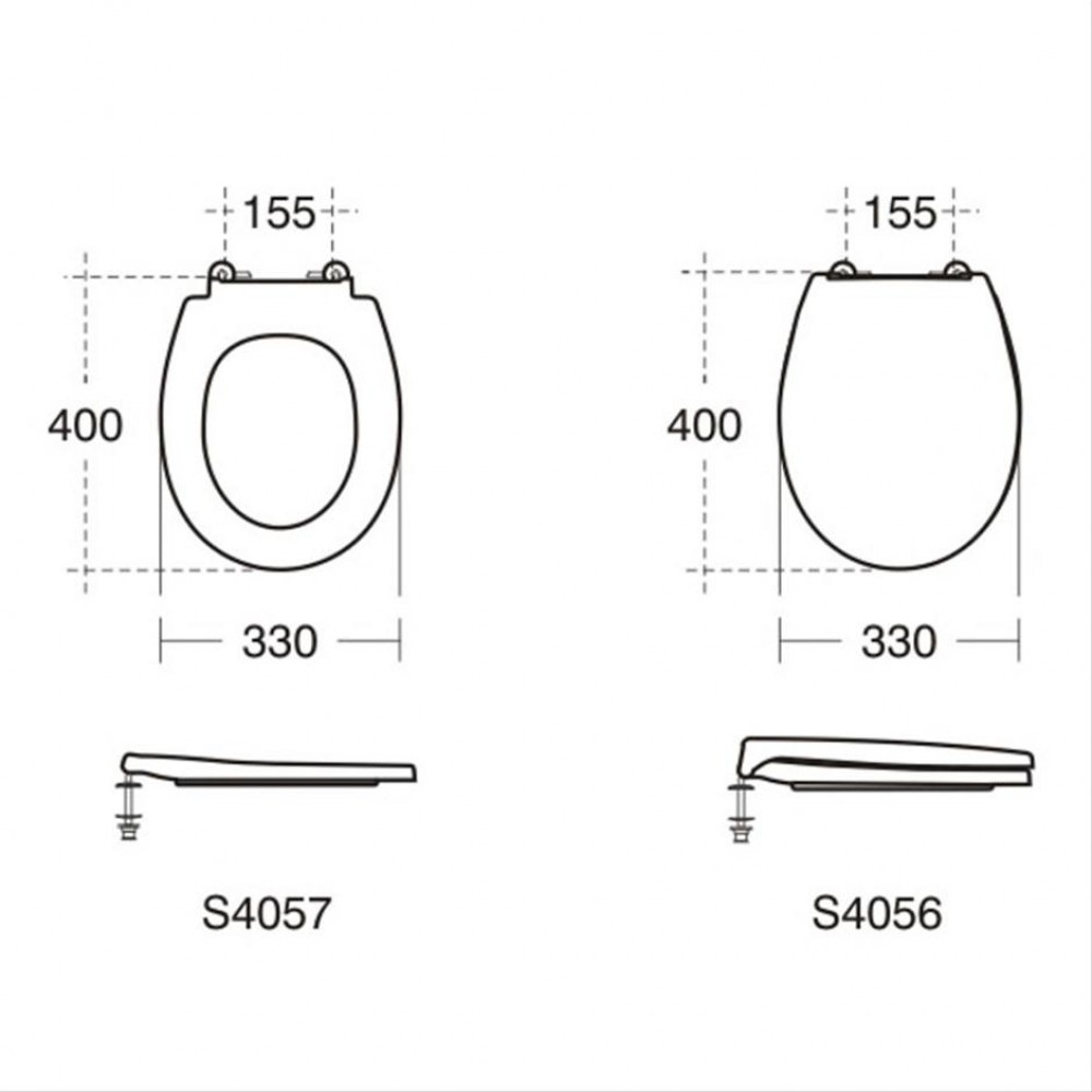 Armitage Shanks Contour 21 for 305mm High Pan Black Toilet Seat - S405766