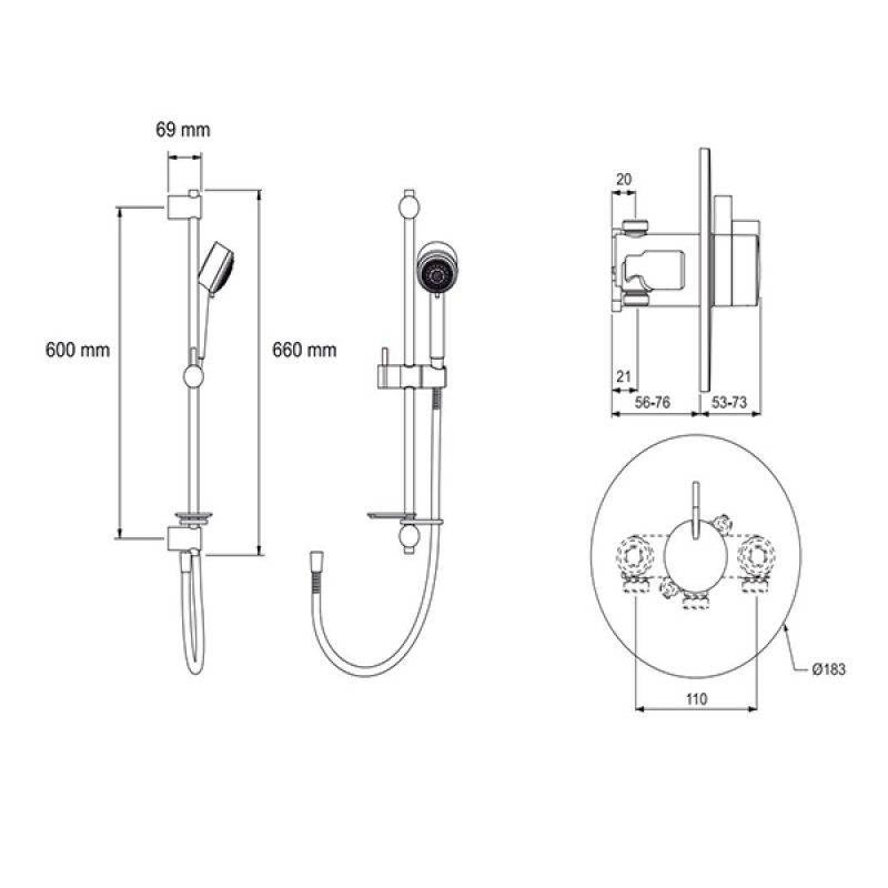 Mira Miniduo Concealed Mixer Shower - Chrome - 1.1663.008