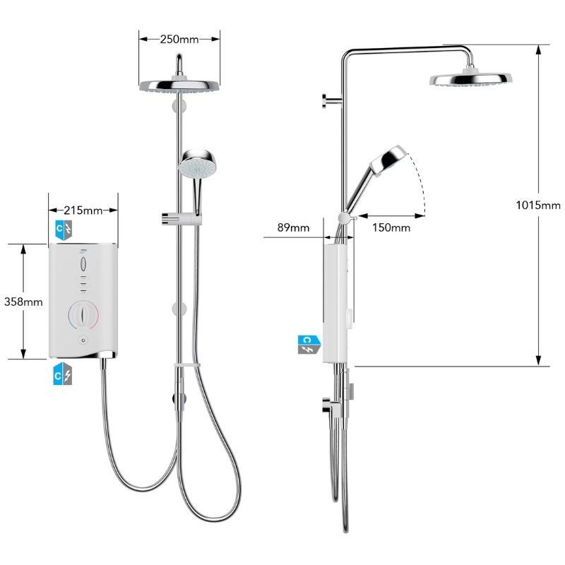 Mira Sport Max Dual (10.8 kW) Electric Shower - 1.1746.830