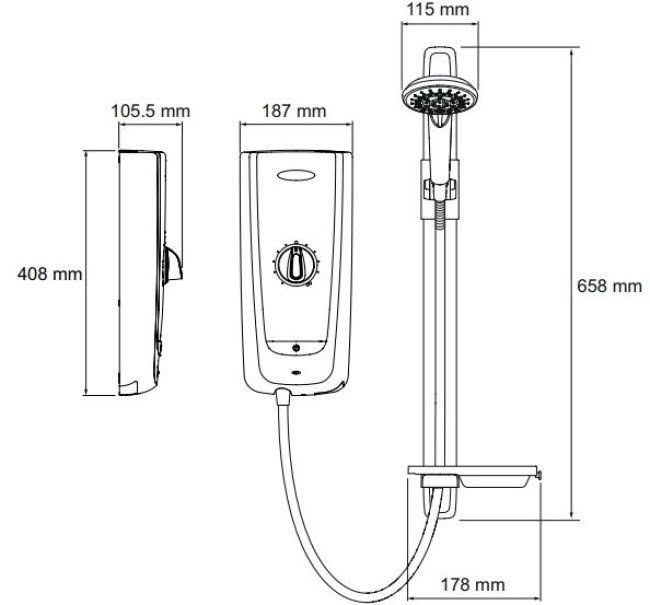 Mira Advance 9.8kW Thermostatic Electric Shower - White - 1.1785.002