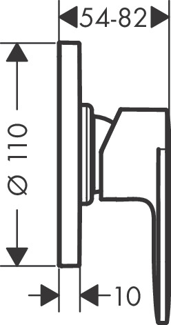 Hansgrohe Vernis Blend Shower Mixer Set For Concealed Installation - Matt Black - 71663670 - 110mm