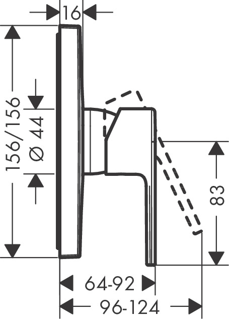 Hansgrohe Vernis Shape Single Lever Shower Mixer For Concealed Installation - Matt Black - 71668670