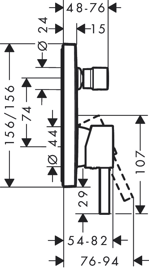 Hansgrohe Finoris Single Lever Bath Mixer For Concealed Installation - Matt Black - 76415670
