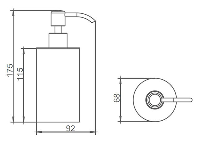 JTP VOS Freestanding Brushed Black Soap Dispenser- 27167BBL