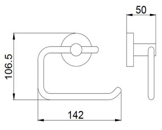 JTP Vos Brushed Brass Toilet Roll Holder - 23151BBR - 142mmx106.5mmx50mm