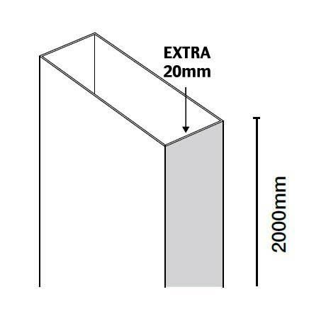 Merlyn Black Hinge and Inline Shower Door Extension Profile 20mm Adjustment - Matte Black - BLKHEXT