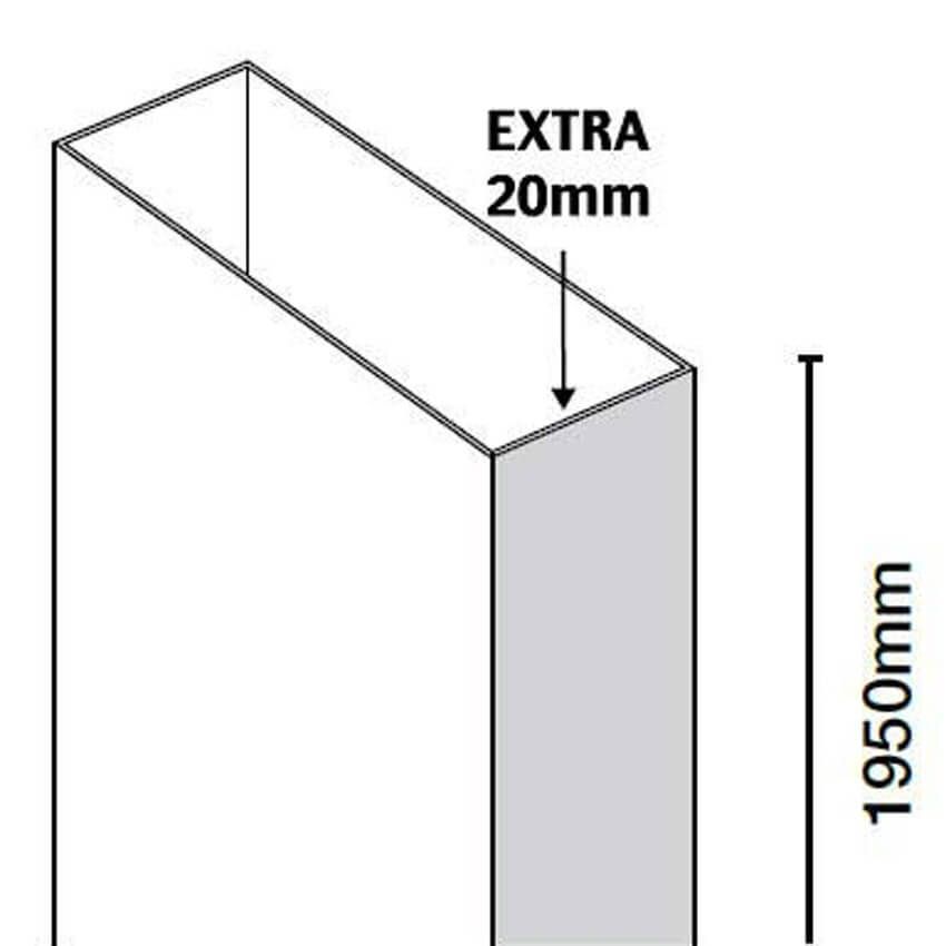 Merlyn 10 Series Sliding Shower Door Extension Profile 20mm Adjustment - Chrome - M108EXTSL