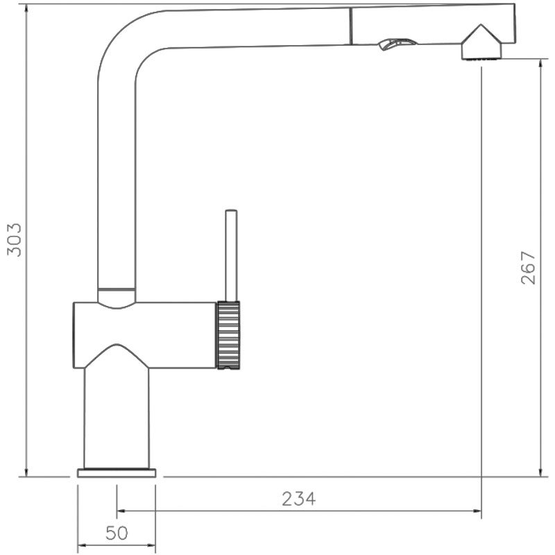 Abode Fraction Pull Out Matt Black Kitchen Sink Mixer Tap - AT2159