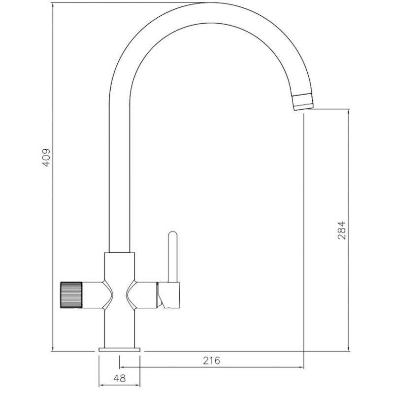 Abode Puria Aquifier Kitchen Matt Black Sink Mixer Tap - AT2044 - 409mm