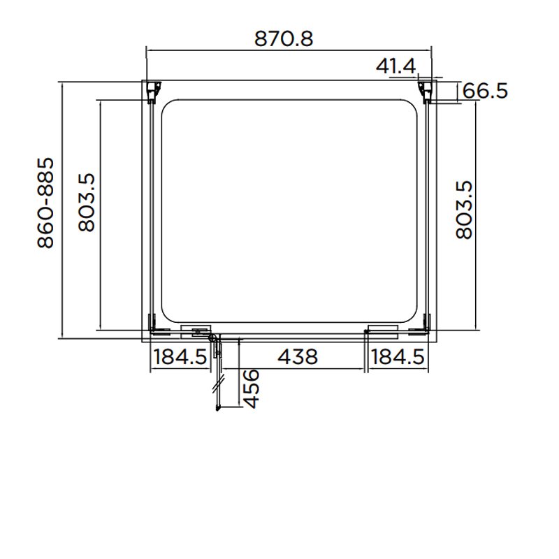Aquadart 8mm Glass 3 Sided Inline Hinged Shower Enclosure 900mm x 900mm - Clear - AQ1030