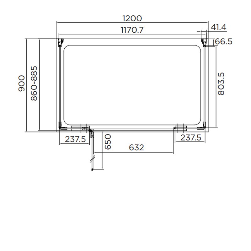 Aquadart 8mm Glass 3 Sided Inline Hinged Shower Enclosure 1400mm x 800mm - Clear - AQ1037