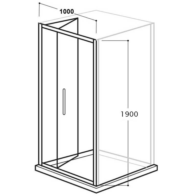 Aquadart 6mm Glass Venturi 6 Frameless Bi-Fold 760mm Wide Shower Door 760mm Wide - Clear - AQ9371S