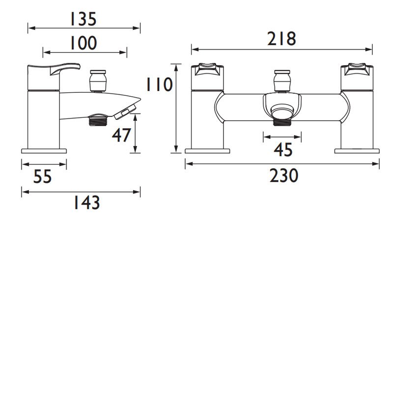 Bristan Capri Modern Bath Shower Mixer Tap - Chrome Plated - CAP BSM C
