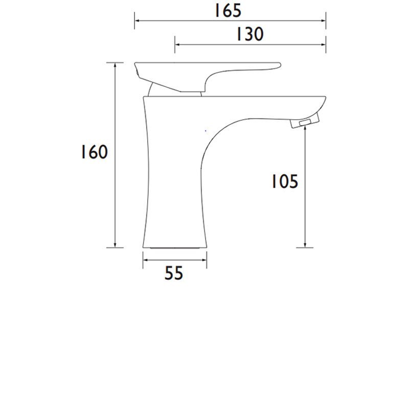 Bristan Hourglass Modern Pillar Mounted Mono Bath Filler Tap - Chrome - HOU 1HBF C - 55mmx160mmx165mm