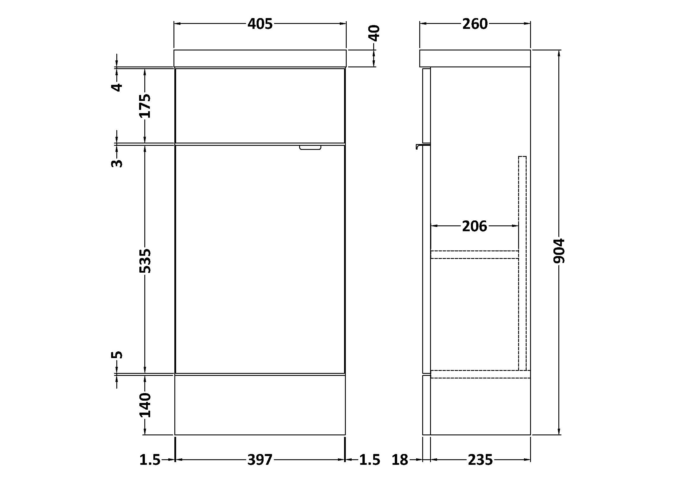 Hudson Reed Fusion 1-Doors Compact Vanity Unit with Basin 400mm Wide - Brown Grey Avola - CBI521