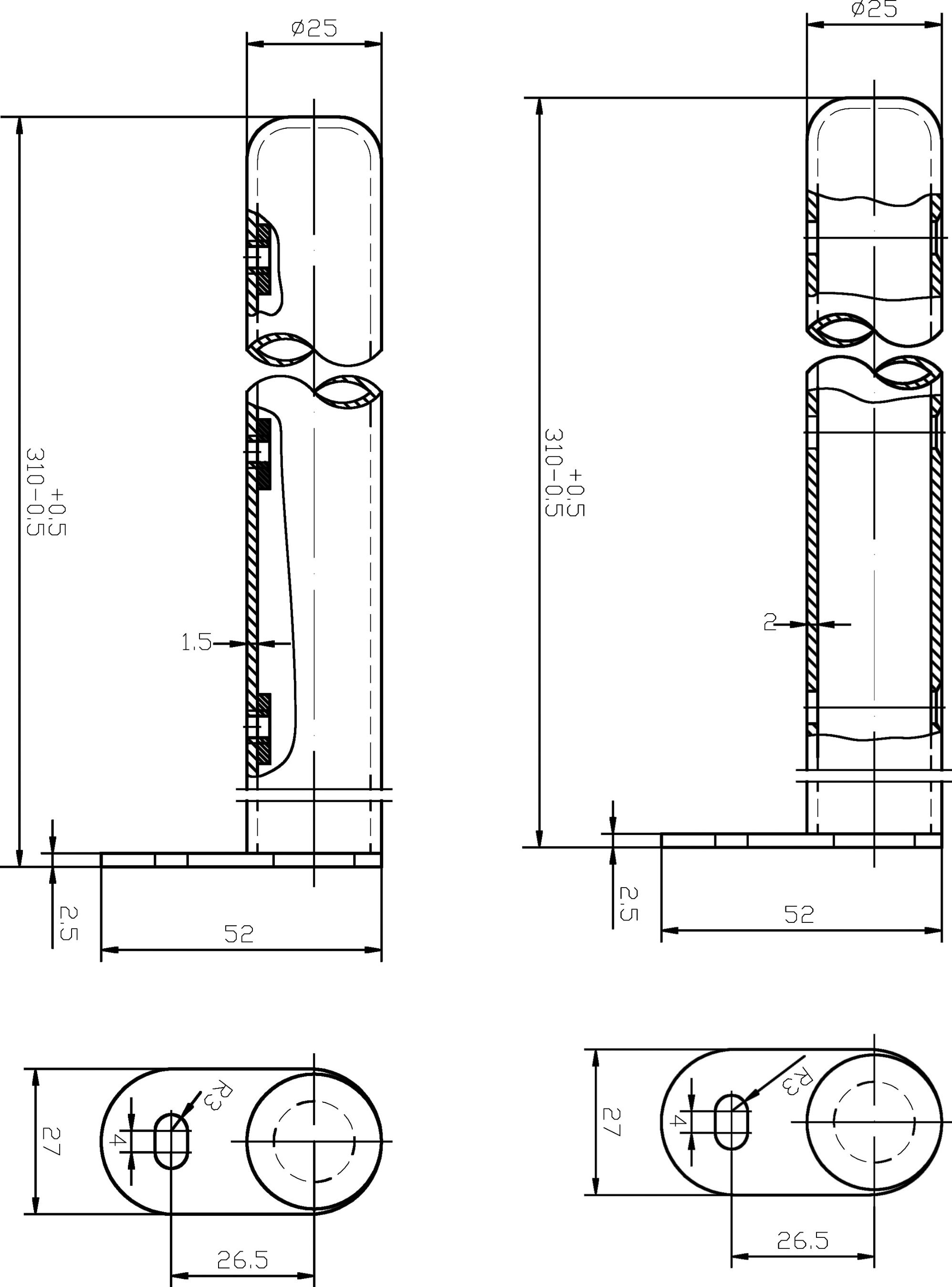 Nuie Colosseum High Gloss White Traditional Floor Mounted Legs - HX300 - 27mmx310mmx52mm