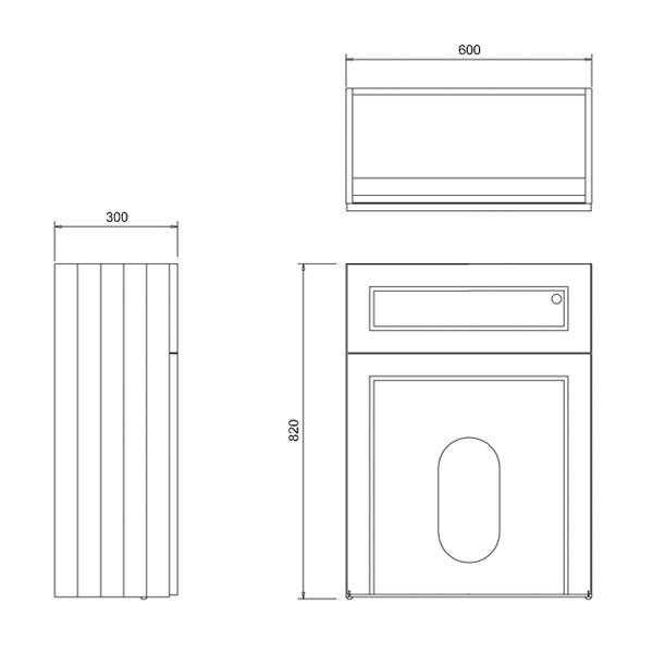 Burlington 60 Fitted 600mm Wide Back to Wall WC Unit with Concealed Cistern - Grey - W60G