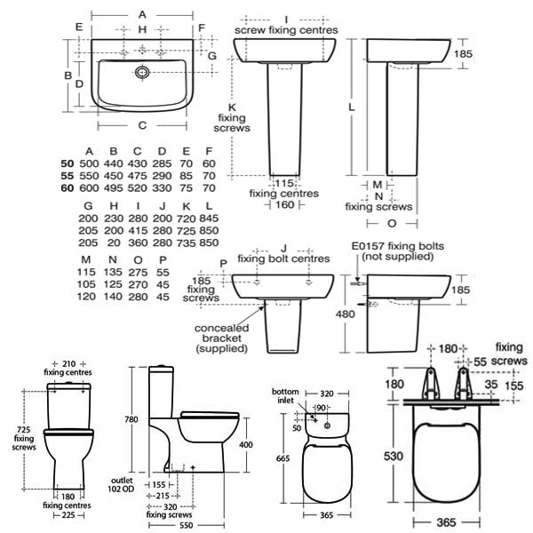 Ideal Standard Tempo Close Coupled Toilet 2 Tap Hole Basin Value Suite White - T058901 + T422401 + T328001 + T427001 + T679201