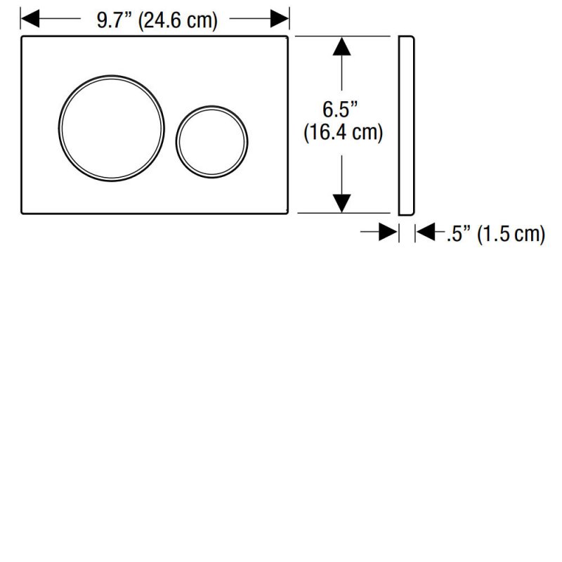 Geberit Sigma20 Modern Rectangular Dual Flush Plate - Matt Black - 115.882.14.1