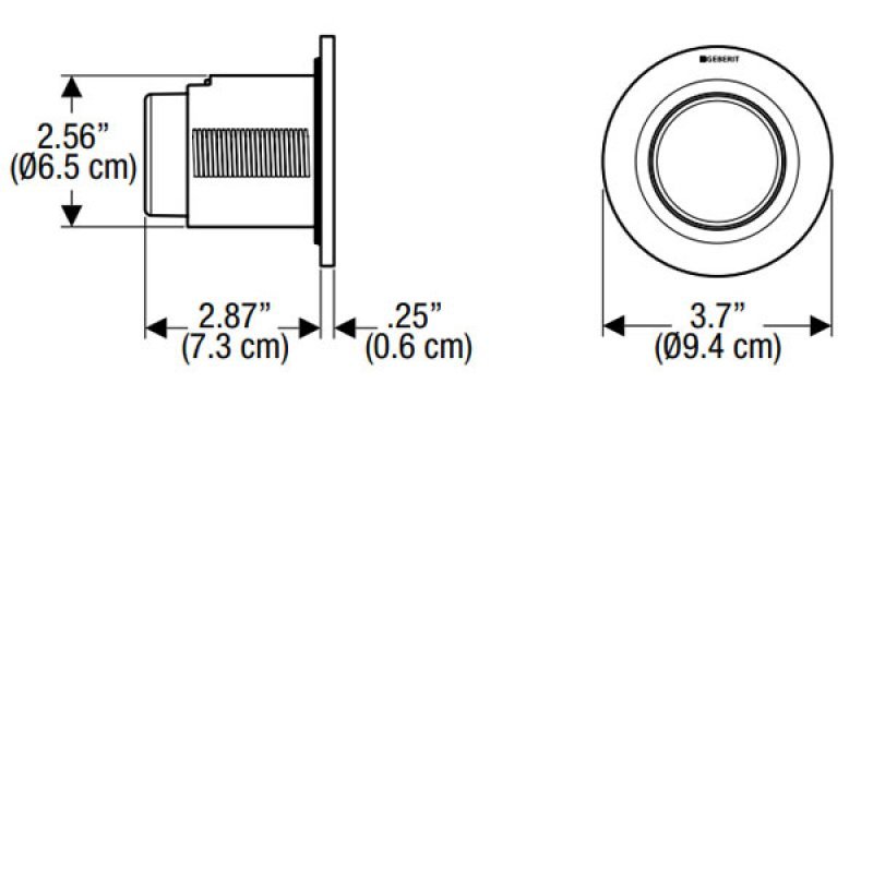 Geberit Type01 Modern Dual Flush Plate Button for Concealed Cistern - Alpine White - 116.042.11.1 - 94mmx94mmx6mm