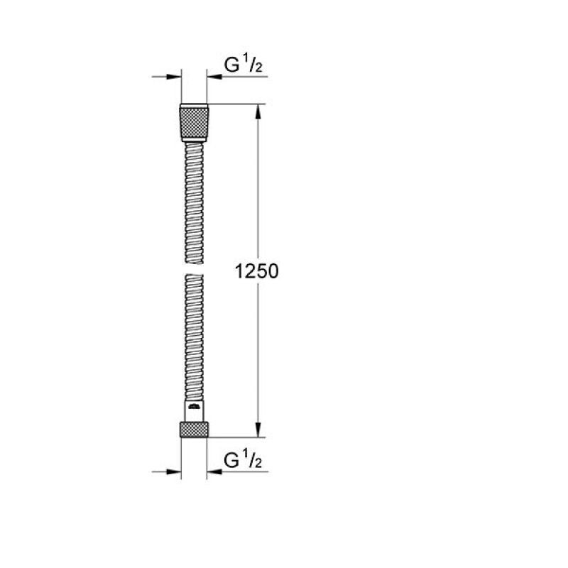Grohe Relexaflex Metal Shower Hose, 1250mm Length - Chrome - 28142000 - 1250mm
