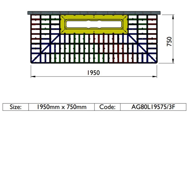 Impey Aqua-Grade Modern 800mm Linear Kit 1 Wall & 3 Falls for Tiled Floors 1950mm x 750mm - Multi Coloured - AG80L19575/3F