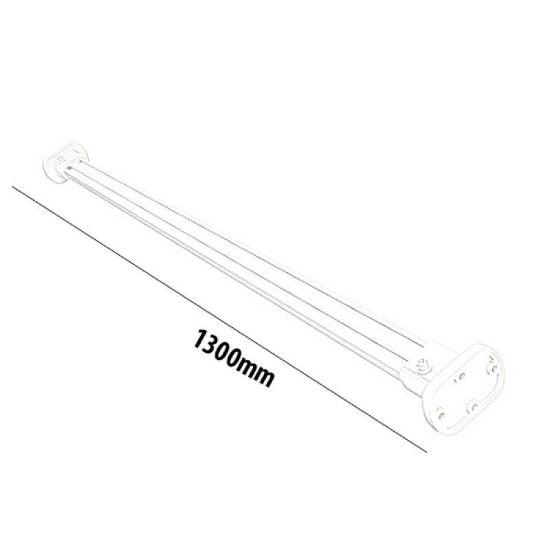 Impey Straight Modern Shower Curtain Rail 1300mm Length - White - SR13