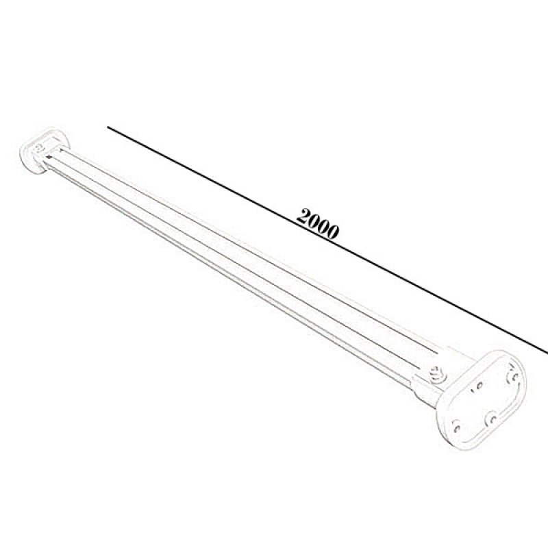 Impey Straight Modern Aluminium Support Bar Shower Rail 2000mm - White - SR20