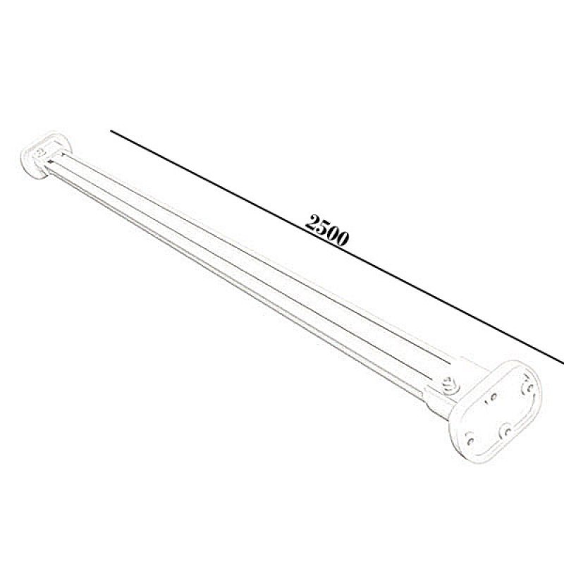 Impey Straight Modern Aluminium Support Bar Shower Rail 2500mm - White - SR25