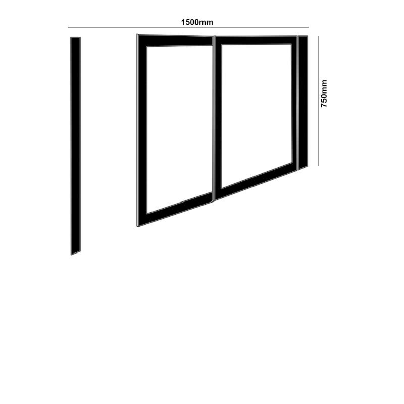 Impey Elevate Right Handed Option 2 Alcove Sliding Half Height Door 1500mm Wide - White - EL-2-150W-R