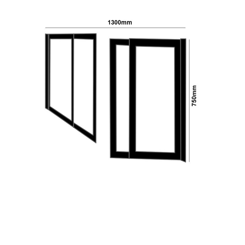 Impey Elevate Non Handed Option 4 Alcove Sliding Half Height Door 1300mm Wide - White - EL-4-130W