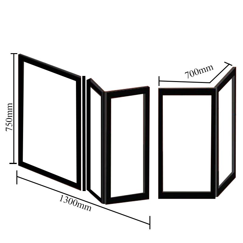 Impey Elevate Left Handed Option E Corner Bi-Fold Half Height Door 1300mm x 700mm - White - EL-E-13070W-L