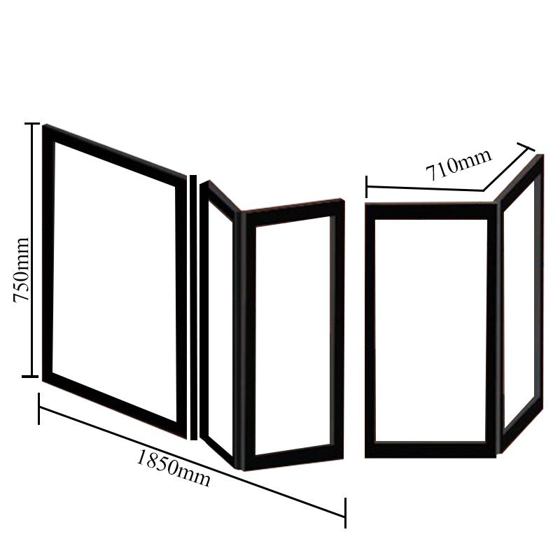 Impey Elevate Left Handed Option E Corner Bi-Fold Half Height Door 1850mm x 710mm - White - EL-E-18571W-L