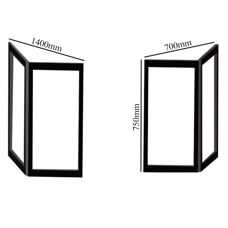 Impey Elevate Left Handed Option H Corner Bi-Fold Half Height Door 1400mm x 700mm - White - EL-H-14070W-L
