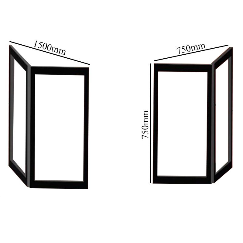 Impey Elevate Left Handed Option H Corner Bi-Fold Half Height Door 1500mm x 750mm - White - EL-H-15075W-L