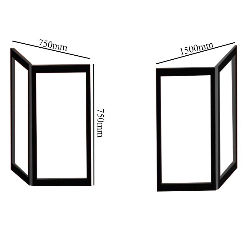 Impey Elevate Right Handed Option H Corner Bi-Fold Half Height Door 1500mm x 750mm - White - EL-H-15075W-R