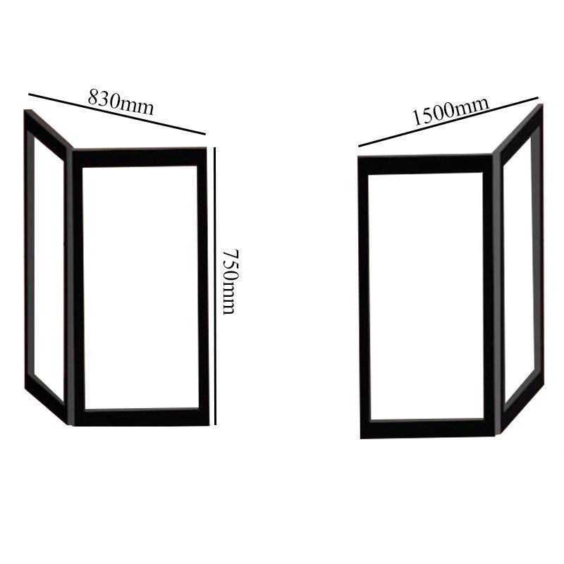 Impey Elevate Right Handed Option H Corner Bi-Fold Half Height Door 1500mm x 830mm - White - EL-H-15083W-R