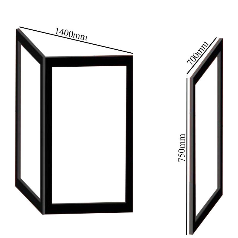 Impey Elevate Right Handed Option J Corner Bi-Fold Half Height Door 1300mm x 800mm - White - EL-J-13080W-R