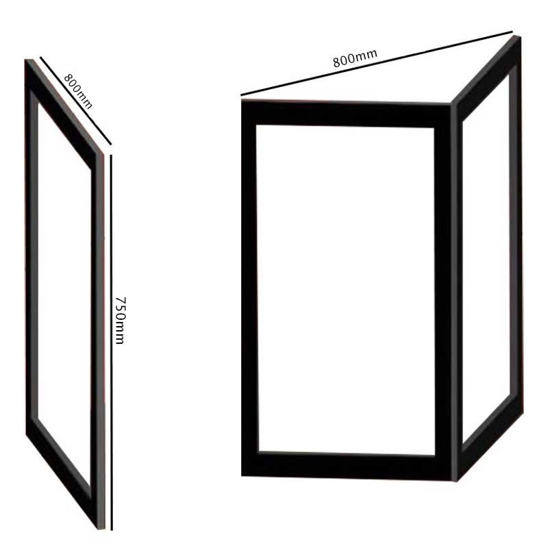 Impey Elevate Right Handed Option J Corner Bi-Fold Half Height Door 800mm x 800mm - White - EL-J-8080W-R