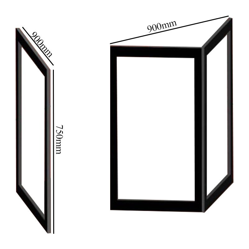 Impey Elevate Right Handed Option J Corner Bi-Fold Half Height Door 900mm x 900mm - White - EL-J-9090W-R